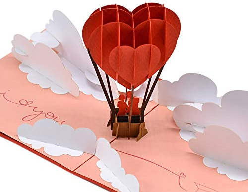 CUTPOPUP Globo - 3D Tarjeta Aniversario, Tarjeta Aniversario Boda, Tarjeta Cumpleaños, Tarjeta Felicitacion Boda, Tarjeta Regalo, Regalos Originales Para Mujer (Air Balloon) US8-LO075ES
