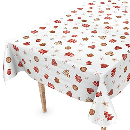 Bordsduk tvättbar jul vaxduk vaxduk 180 x 140 cm skärkant nyårsafton vaxduk