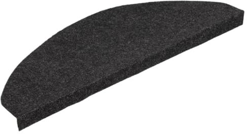 vidaXL Stufenmatten 15 STK., Treppenmatten für Treppenstufen, Treppenteppich Selbstklebend, Treppenstufenmatte Treppenschutz, 65x22,5x3,5cm Schwarz