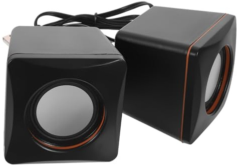 HOMSFOU Mini Altavoz USB Portátil para Ordenador y Escritorio, Diseño Compacto y Ligero, Conexión USB, Adecuado para Música Casa, Oficina y Viajes, Color Negro