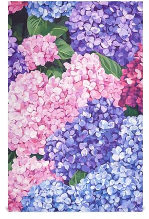 KLL Hortensias Beauty Set of 4 Kitchen Towels Decorative Absorbent (prop2) (prop3) Summer Flowers 28 x 18