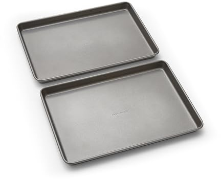 Morphy Richards Juego de bandejas para horno, 33 x 22,8 cm, acero al carbono resistente, revestimiento antiadherente, apto para horno, lavavajillas y congelador, ideal para hornear, asar y asar a la