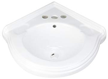 RENOVATORS Supply Manufacturing Portsmouth 22 in. Corner Wall Mounted Bathroom Sink in White with Overflow No Hardware 87333