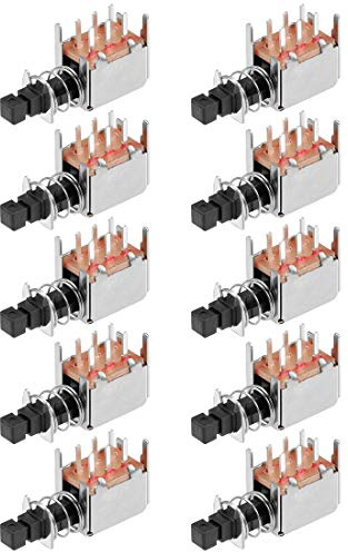 uxcell Push Button Switch DPDT 6 Pin 1 Position Self-Locking Black 10pcs
