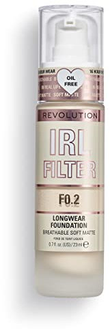 Makeup Revolution, IRL Filter Longwear Foundation, Medium to Full Coverage, F0.2, 23ml