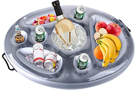 Aufblasbarer Getränkehalter Pool - Schwimmender Bierhalter - PVC Poolbar Cocktailhalter Getränke Dosenhalter Flaschenhalter Pool Untersetzer - Schwimmende Coasters Becherhalter Pool Party Spielzeug