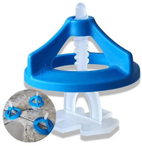 Ista Tools - Fliesenverlegehilfe Set 1mm, 200-teiliges Nivelliersystem, Verlegehilfe Gewindehauben, Zuglaschen, Fliesen Werkzeug