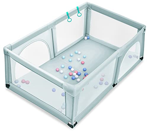 LIFEZEAL Parque infantil para bebés, centro de actividad de Oxford con 50 bolas, con ventosas antideslizantes, ideal para interior y exterior (Azul)