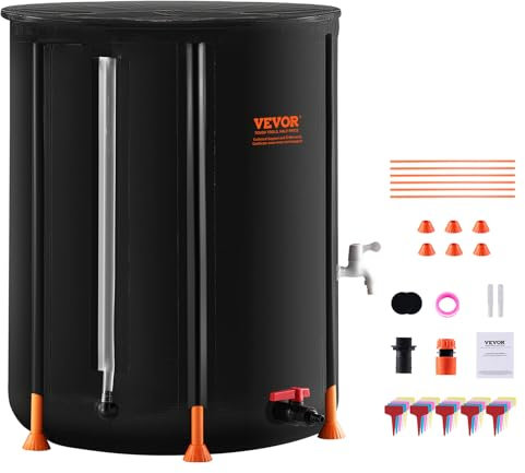 VEVOR 201 Liter Faltbare Regentonne 1000D PVC Regentank Regenfass Regenwassertonne Wassertank Regenwassertank Ideal zum Bewässern oder Reinigen Ihres Gartens Rasens Autos oder Bauernhofs