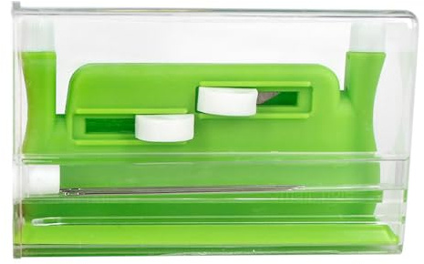 Set di infila ago automatico a doppio foro, verde, facile da infilare per cucire vestiti e artigianato, infila ago in plastica per progetti fai da te