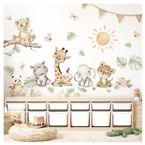 Little Deco Wandtattoo Safaritiere Giraffe Elefant DL5077 L