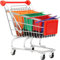 Wiederverwendbares Trolley-Taschen-Set – 4-teilige faltbare Supermarkt-Einkaufstaschen in Orange, Grün, Rot und Blau – praktischer Einkaufswagen-Organizer