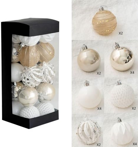 Hasaller Weihnachtskugeln, 20 Stück, 6 cm, Weihnachtsbaumkugeln für Weihnachten, Party, Hochzeit, Ornament (Champagner)