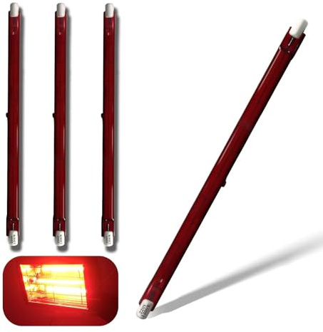 Lampadina Alogena R7S 254mm 1300W, Lampada Alogena 1300W Dimmerabile, Lampadine Infrarossi Riscaldante R7S, 1300Lm, COB Lineare Luce, Fascio 360°,Risparmio Energetico, Nessuno Sfarfallio, 4 Pezzi