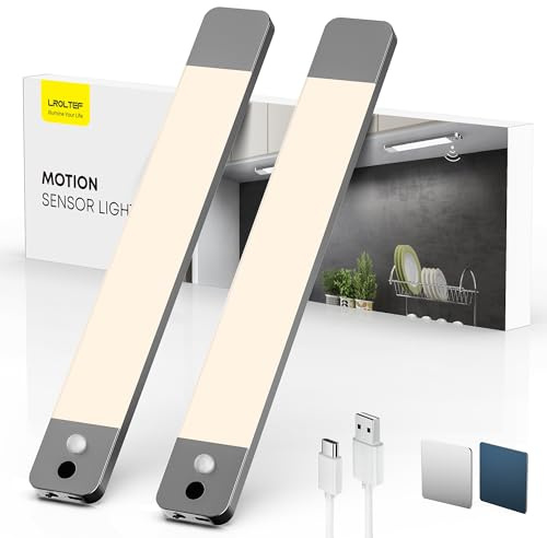 LROLTEF Luz Led Armario Lampara Luce Sensor Movimiento Interior 25CM 4000K