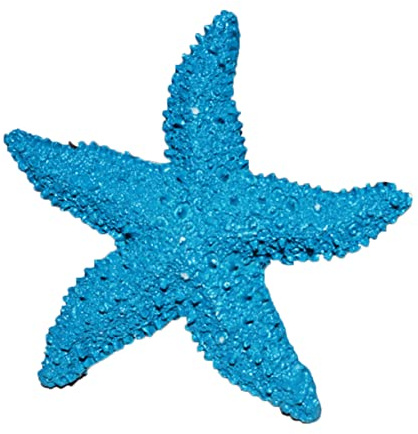 VICASKY Sea Star Ornament for Fish Tank Aquarium 5pcs Light Blue Resin Pentagram Decoration Large Artificial Five-Pointed Star Decor for Home Vase Wall Flower Pot