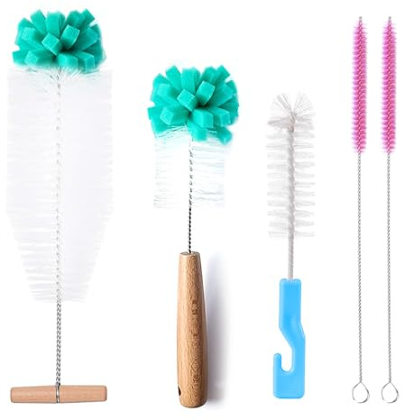 5 Stück Flaschenbürste für Sodastream, Flaschenreiniger Bürste mit 30cm Strohhalm Bürste für Sodaflaschen Glaskaraffe Babyflaschen Trinkflaschen, Reinigt Kraftvoll