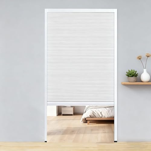 Porta a fisarmonica Porta a soffietto a scomparsa, porte pieghevoli invisibili a nido d'ape for interni for cucina/studio/armadio(White,34x80in(86x203cm))