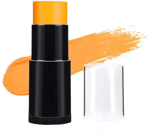 Orange Face Paint, 3.3×3.3×9.1 cm, Halloween Makeup, Washable Hair Spray, Face Paint Orange, Easy to Apply, Suitable for Different Parties and Gatherings