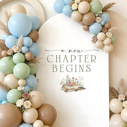 Book Themed Party Decorations - A New Chapter Begins Sign Decal for Backdrop Balloons Arch, Storybook Baby Shower Decorations, A New Chapter Begins Baby Shower, 1st Party Banner Supplies