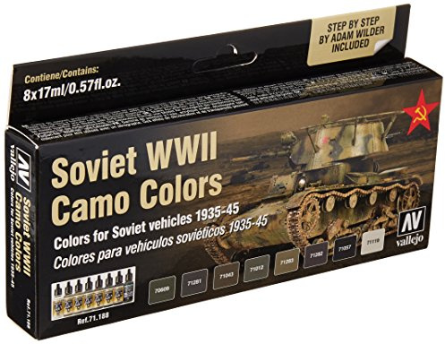 Acrylicos Vallejo VJ71188 Kit de peinture de camouflage soviétique Wwii