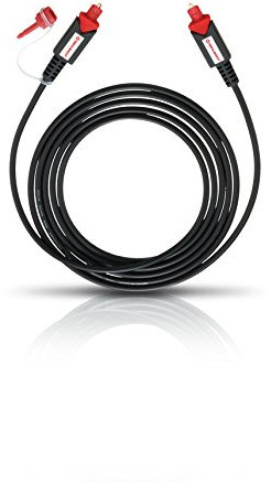 Oehlbach Red Opto Star 150 - Hochwertiges & flexibles optisches Toslink Digitalkabel mit 3,5mm LWL-Klinken Adapter - 1,5m - schwarz