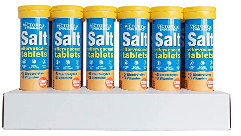 VICTORY ENDURANCE Salt Effervescent Tabs 15 Tabletten pro Tube, mit 5 Elektrolyten und 3 Vitaminen, leicht aufzulösen und schmeckenfreundlich, veganfreundlich, glutenfrei, laktosefrei, 15 Stück