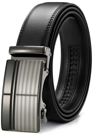 CHAOREN Automatik Ledergürtel für Herren Business Anzug, 35mm Gürtel Ohne Löcher, Größe Angepasst