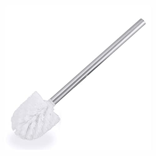 Toilet Brush With Non Slip Long Metal Handle And Plastic Tough Bristles Deep Cleaning Toilet Brushes Ideal For Bathroom And Toilet 30cm Length White Color (White Pack Of 1)