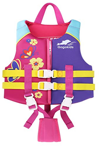 Gogokids Kinder Schwimm Weste Auftriebsweste - Schwimmjacke Bademode Jungen Mädchen beginnen zu Schwimmender Badeanzug, Rosa, S