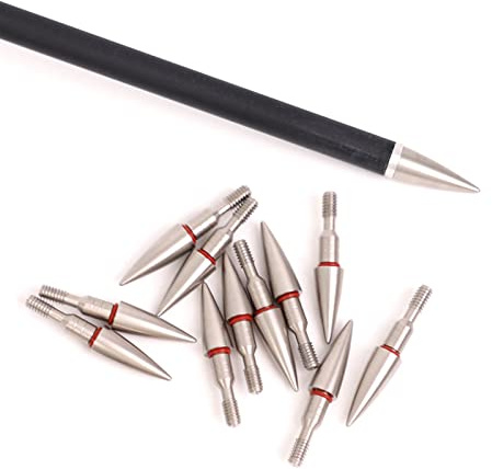 Lamehfyo 6pcs Pointe de flèche de tir à l'arc Points de Champ Cible 70-125 Grain Pointes de flèche Vissées à Tête de flèche d'entraînement Cible pour Arc à Poulies Arc Classique (90 Grain)