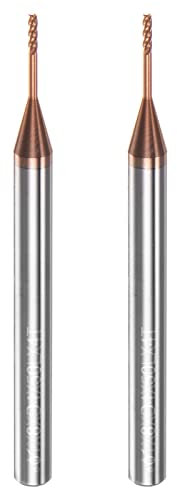 sourcing map 2pcs Square Nose End Mill 4mm Shank 1mm x 8mm AlTiSin Coated Solid Carbide Long Reach Extended Neck 4 Flutes CNC Router Bit Milling Cutter for Stainless Steel Hardened Steel