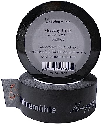 Hahnemühle Nastro Adesivo per Mascheratura, Washi Tape Impermeabile, Adatto per Acquerello, 20 Metri di Lunghezza (Grigio, 20 mm)