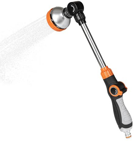 Unistyle Gießstab, Robuste Gartenbrause, 8 Strahlarten Giesstab mit Daumensteuerung, Handbrause zur Garten Bewässerung und Reinigung, Bewässerung Zauberstab für Blumenampeln und Sträucher
