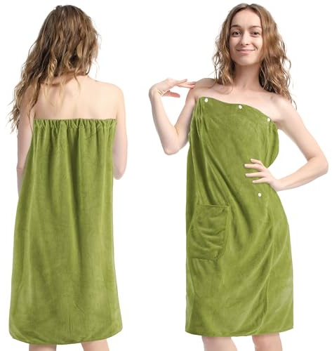 Zouway Saunakilt Mujer 90x145cm de Microfibra 400g/m² – Toalla Sauna Mujer con Bolsillo, Vestido Toalla SPA, Toalla Playa XXL, Sauna Kilt Mujeres Suave y de Secado Rápido
