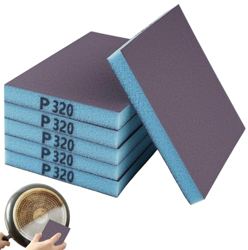 6 Pezzi Spugna Abrasiva, 12×10×1,3cm Diverse Specifiche Tamponi Abrasivi, Diverse Spugnette Abrasive Per Legno Lavabile pour Lavorazione Del Legname, Lucidatura Di Mobili, Verniciatura Di Fondo