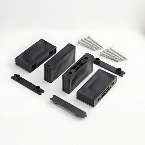 I-EASYDWW Window Limit Block with Cover, Sliding Window Locks for Vertical & Horizontal Windows, Security Window Stopper for Home Bedroom Office, Double Screw Mounting (20 Pack, Black)