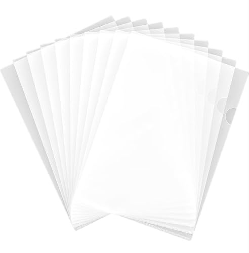 VYNZOR 10 Fundas Transparentes A4 con Abertura Lateral, Fundas de Plástico para Documentos y Folios, Perfectas para Informes, Currículums, Contratos y Tesis, Reutilizables y Duraderas con Diseño Claro