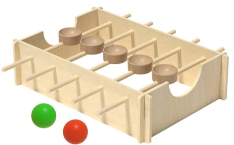 Juego de Circuito de Canicas de Madera para Niños, 30x21x8 cm Tablero educativo para la motricidad -mano | Laberinto lúdico para el aprendizaje de los jóvenes | Mesa de entretenimiento para niños y