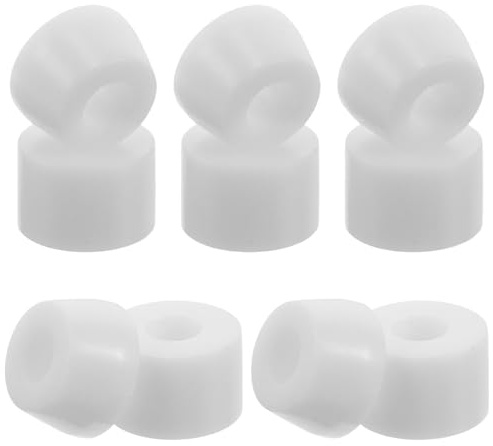 Abaodam 10pcs White Pu Shock Absorbers for Roller Skates 5 Cone 5 Cup Bushings for Double-row Inline Skating Accessories Impact Resistant Roller Skate Pads for Deck Protection