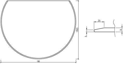 HARK Funkenschutzplatte Glas Kreisform 1800 x 1395 mm – Glasbodenplatte für Kaminofen – Sicherheitsglas ESG 8 mm mit Facettenschliff – Bodenschutz vor Glut, Asche & Funkenflug