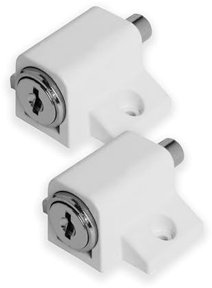 XFORT 2 Pack White Patio Door Lock & Window Locks for UPVC Windows & Doors, Multi Use Patio Door Security Lock