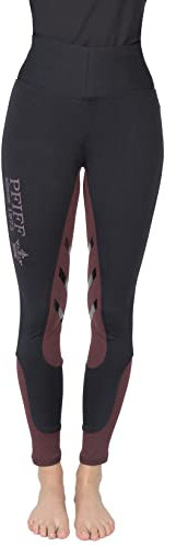 PFIFF 102483 Reitleggings 'Lucy' Damen Grip Vollbesatz, blau-rosa BZW. -Bordeaux 46