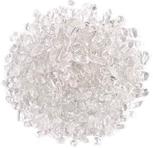 WAYBER 1 Lb/460g Natural White Clear Quartz Crystal Stones Irregular Aquarium Pebble Decorative Rocks Gravels Sands for Turtle Tank//Terrarium/Flowerpot/Vase Decoration (Fill 1 Cup)