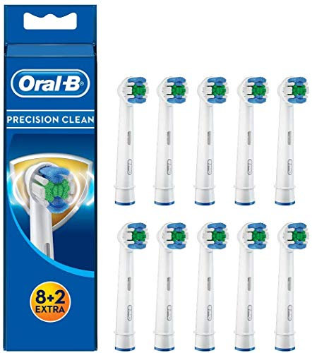 Braun Oral-B 4210201207498 Precision Clean Aufsteckbürsten Mit Bakterienschutz, Verhindert Bakterielles Wachstum Auf Den Borsten, 10 Stück