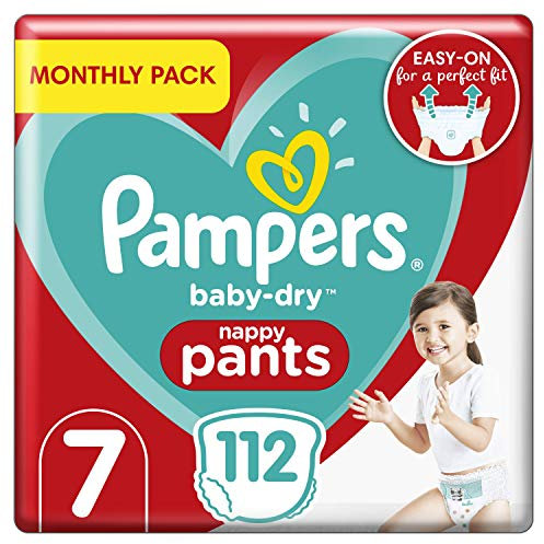 Pampers (Alte Version), Baby-Windeln, Größe 7 (17+ kg), 112 Windeln, Monatssparpackung