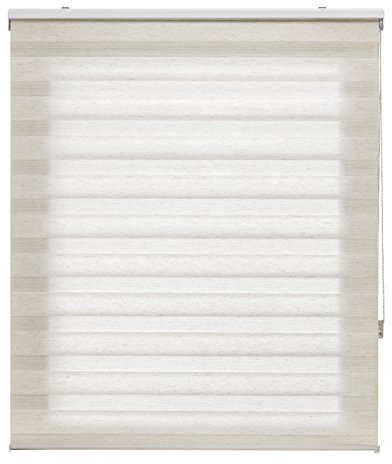 Blindecor | Estor Enrollable Noche y Día a Medida | Doble Capa | Color Lino | 115 x 250 cm (Ancho por Alto) Tamaño de la Tela 112 x 245 cm | Estores para Ventanas