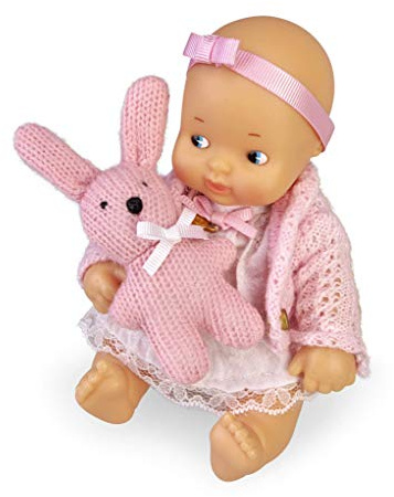 los Barriguitas Set de bebé con ropita y Mascota de Punto, Color Rosa