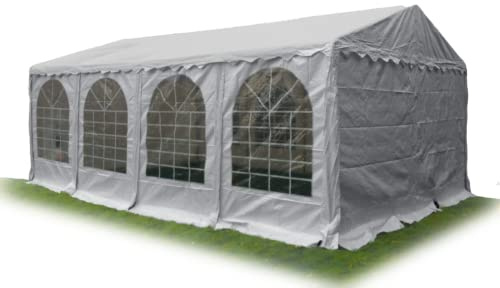 Ambisphere Tente de Réception Premium 4x8 m Gris - 550 g/m² - Bâche en PVC - Chapiteau de Jardin/Bière, Imperméable, Résistante aux UV et Ignifuge