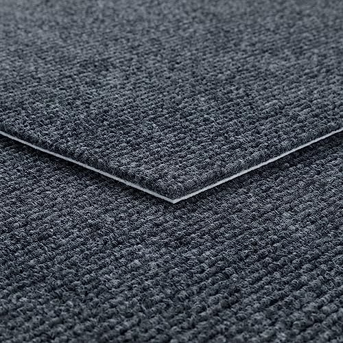 Livelynine Lavable Moqueta para el Suelo Baldosas de Alfombra Salon Dormitorio 16 Baldosas Antideslizante Losetas de Moqueta 30x30CM para Oficina Comerciales Casa Duradera Suelo de Moqueta Gris Oscuro